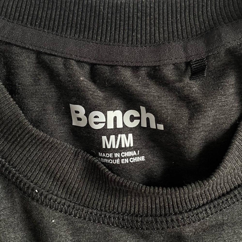 Bench Charcoal Ribbed Collar Top